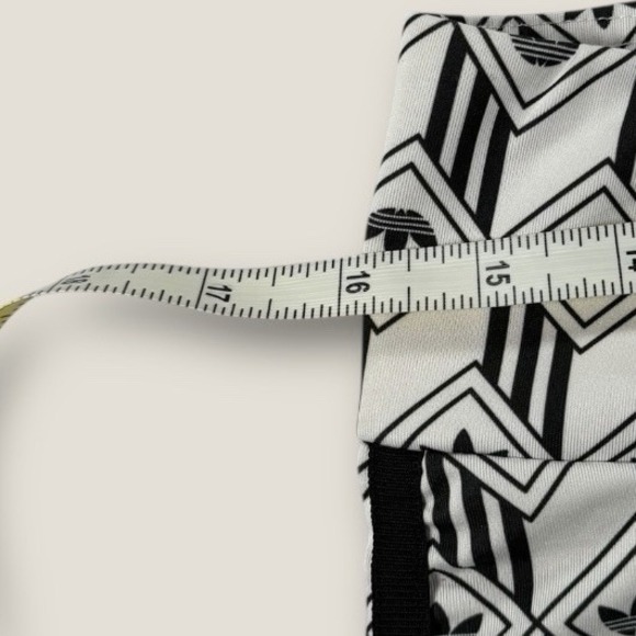 Adidas Originals Bike Shorts Large L Geometric Diamond Trefoil Black White - Picture 4 of 7